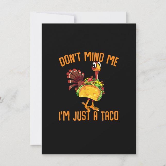 Thanksgiving lustigt Turkiet med Taco Costume Inbjudningar (Framsida)