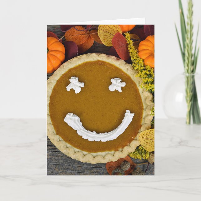 Thanksgiving Lycklig Pumpkin Paj Helgkort (Framsida)