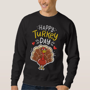 Thanksgiving Lycklig Turkiet Day Helgdag Gift Lång Ärmad Tröja