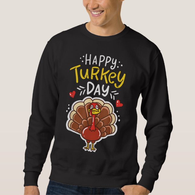 Thanksgiving Lycklig Turkiet Day Helgdag Gift Lång Ärmad Tröja (Framsida)