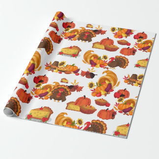 Thanksgiving Lycklig Turkietdagen Pumpkin mönster- Presentpapper