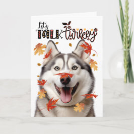 Thanksgiving Malamute Hund Lets Prata Turkiet Helgkort
