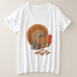 Thanksgiving Male Turkey Fanned Svan Autumn Färg T Shirt