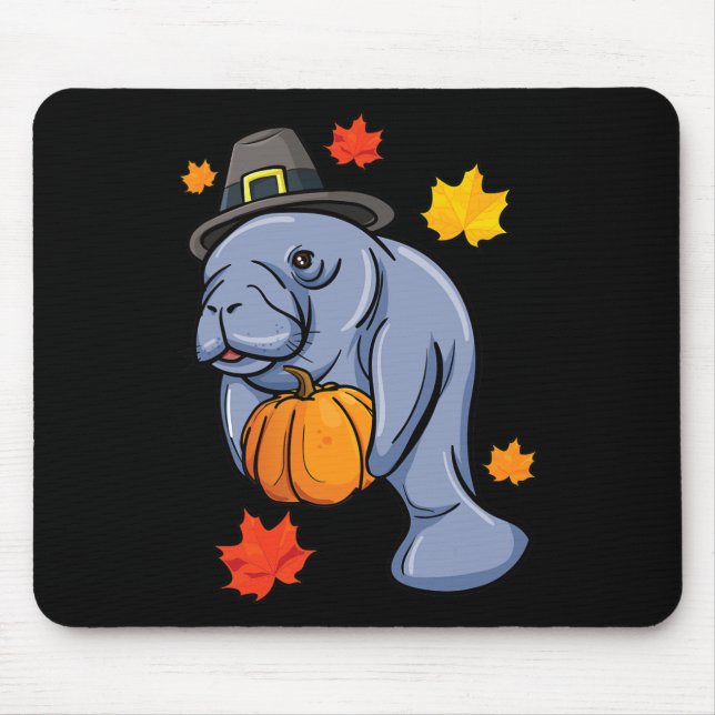 Thanksgiving Manatee Pilgrim Fall Pumpkin Dugong Musmatta (Framsidan)