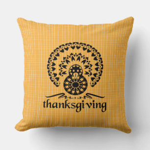 Thanksgiving Mandala Turkey Boho Folk Art Kudde