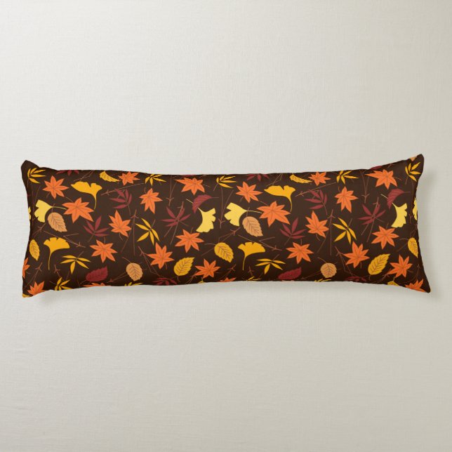 Thanksgiving Maple Fall Pattern Body Pillow Kroppskudde (Baksidan)