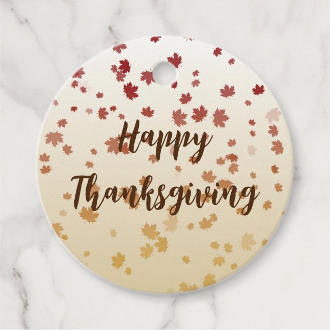 Thanksgiving Maple-Löv Gåvor Etiketter (Framsida)