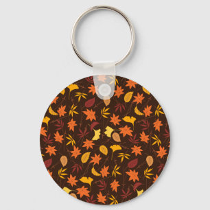 Thanksgiving Maple Löv Mönster Nyckelring