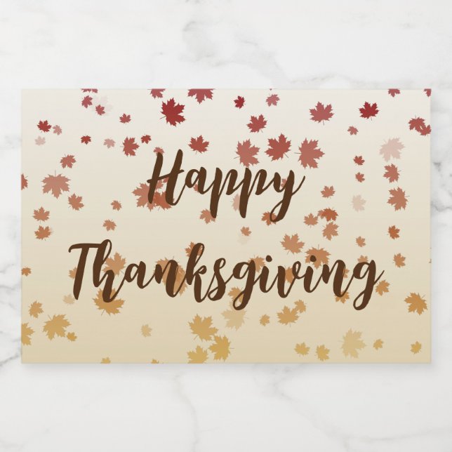 Thanksgiving Maple-Löv Spritflaskor Etikett (Enkel etikett)