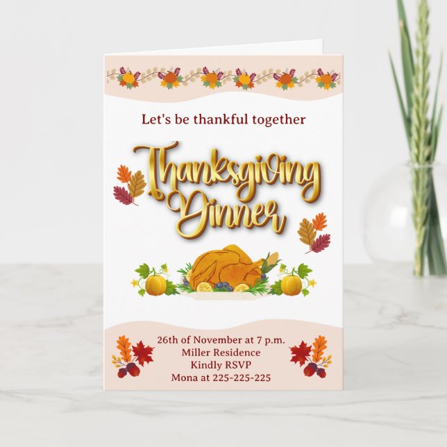 Thanksgiving-mappat Helgdag-kort Helgkort (Framsida)