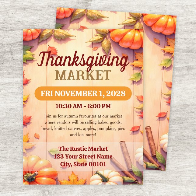 Thanksgiving Market Autumn Event Flyer Template (Skapare uppladdad)