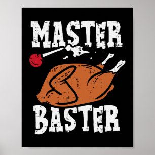 Thanksgiving Master Baster Roligt Turkiet Day Fall Poster