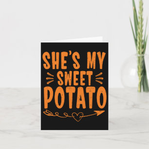 Thanksgiving matchande par Hon är min sötpotatis Kort