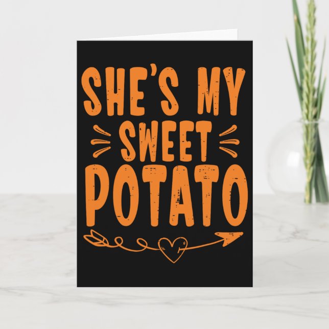 Thanksgiving matchande par Hon är min sötpotatis Kort (Framsida)