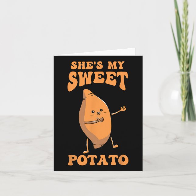 Thanksgiving matchande par Hon är min sötpotatis Kort (Framsida)