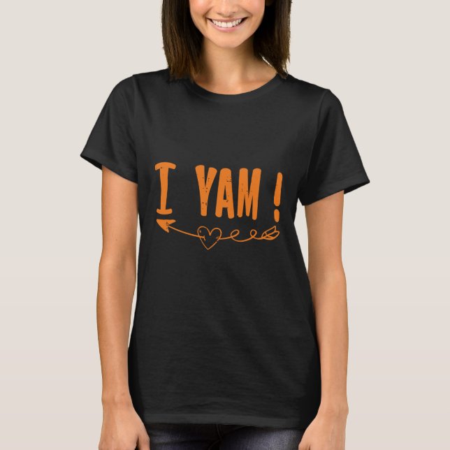 Thanksgiving matchande par Hon är min sötpotatis T Shirt (Framsida)