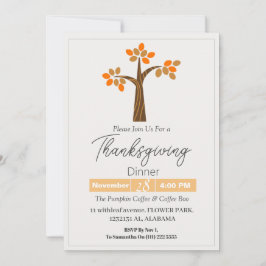 Thanksgiving med enkel Elegant - Blommigt för inne Inbjudningar