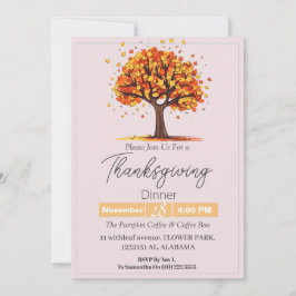 Thanksgiving med enkel Elegant - Blommigt för inne Inbjudningar