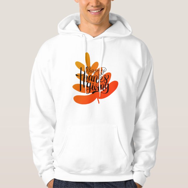 Thanksgiving med fallande Löv Hoodie (Framsida)