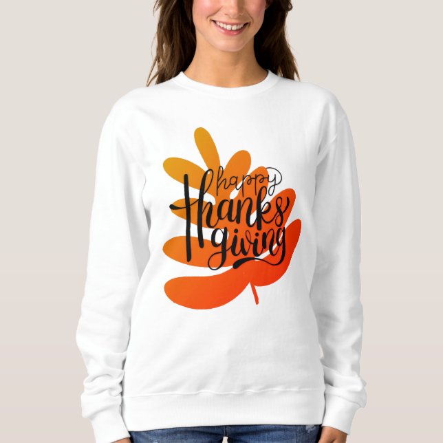 Thanksgiving med fallande Löv T Shirt (Framsida)