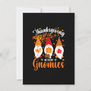Thanksgiving med Gnomes tacksamma för mina domäner Inbjudningar