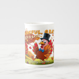 Thanksgiving med höjdpunkter benporslin mugg