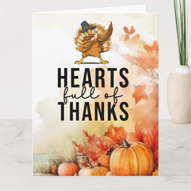 Thanksgiving med kalkon tack kort (Framsida)