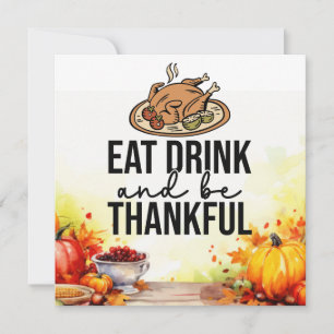 Thanksgiving med kalkon tack kort
