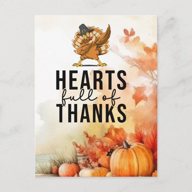 Thanksgiving med kalkon vykort (Framsida)