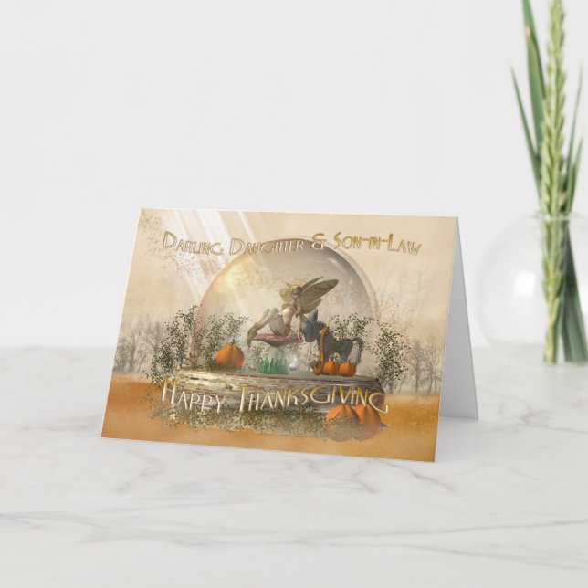 Thanksgiving med mejeriet för dotter och son-in-la helgkort (Framsida)