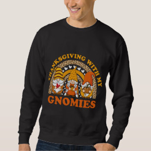 Thanksgiving med min Gnomies Autumn Gnomes Leopard Lång Ärmad Tröja