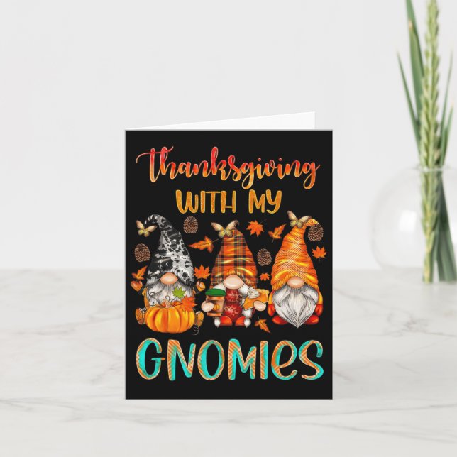 Thanksgiving med min Gnomies fall Season Pumpkin W Kort (Framsida)