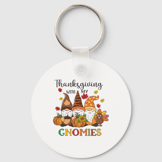 Thanksgiving med min Gnomies funny höstfärg Nyckelring (Framsida)
