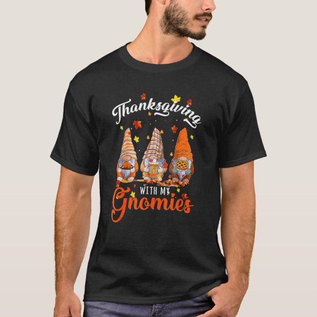 Thanksgiving med mina domäner sjunker hösten i gen t shirt (Framsida)