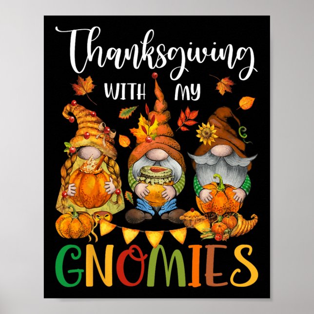 Thanksgiving med mina domäner sjunker höstgrader poster (Framsidan)