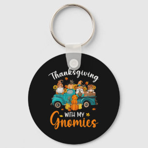 Thanksgiving med mina Gnomes-vänner Lycklig Nyckelring