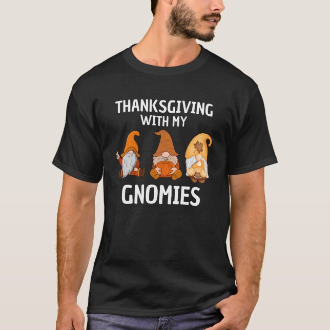 thanksgiving med mina gnomier t shirt (Framsida)
