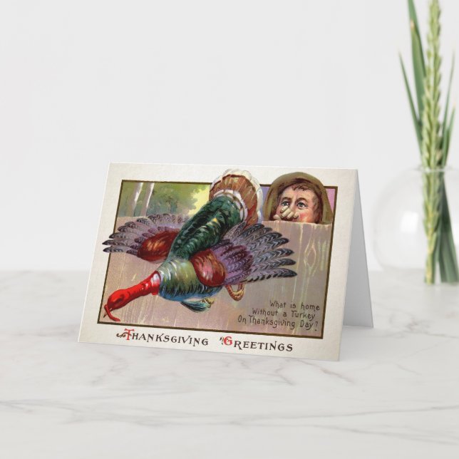 Thanksgiving med vintage udda helgkort (Framsida)