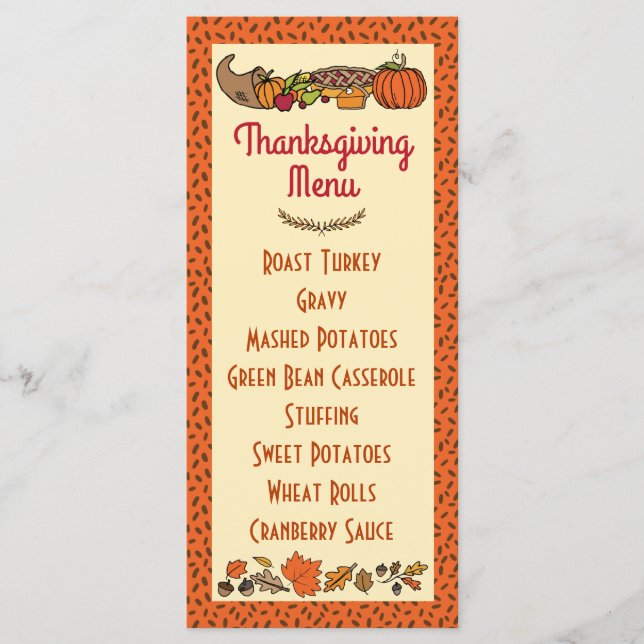 Thanksgiving-menyn Program (Framsida)