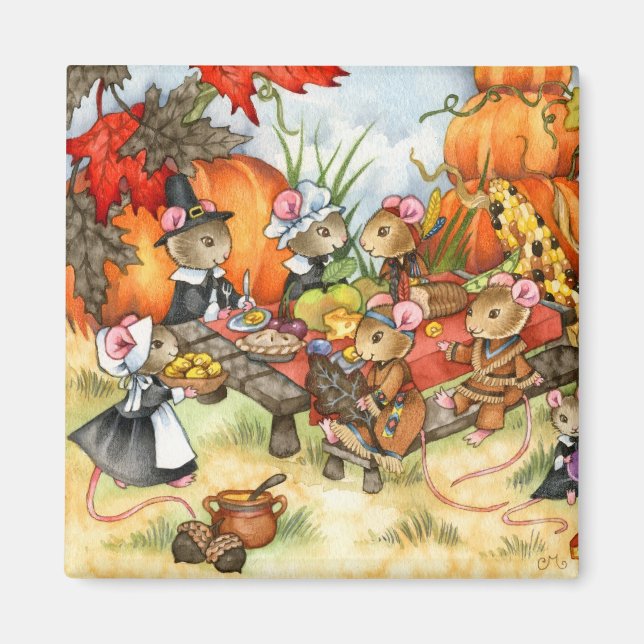 Thanksgiving Mice - Cute Magnet (Framsidan)