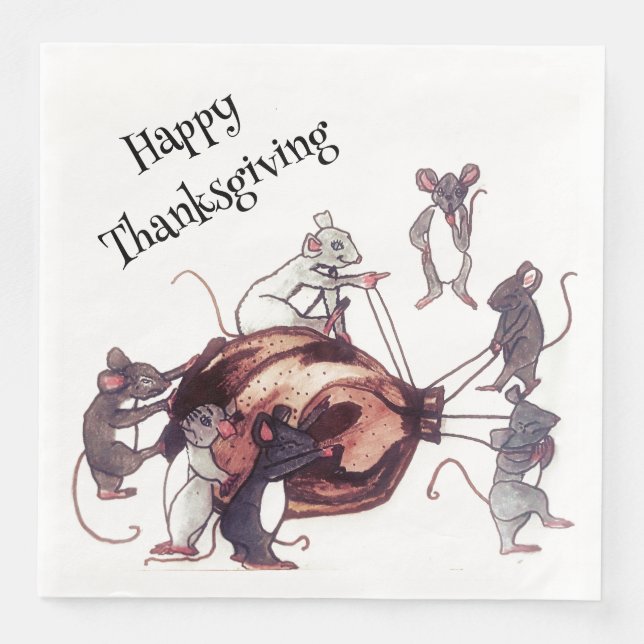 THANKSGIVING MICE STEAL TURKEY PAPPERSSERVETT (Framsida)