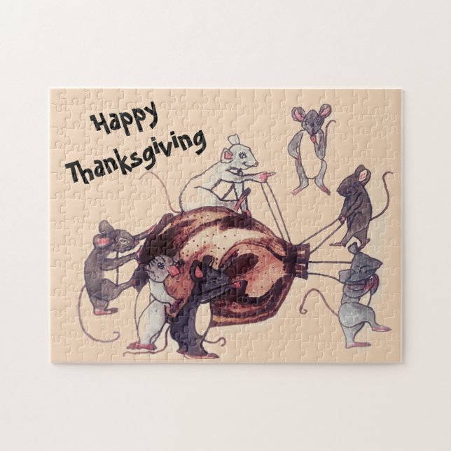 THANKSGIVING MICE STEAL TURKEY PUSSEL (Horisontell)