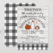 Thanksgiving Middag Buffalo Plaid Pumpkins