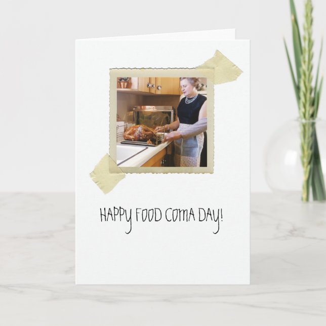 Thanksgiving Middag Food Coma Humor Helgkort (Framsida)