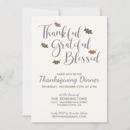 Thanksgiving-middag för Rustic Höst löv Inbjudningar