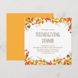Thanksgiving middag. Friendsgiving-festen. Höst Inbjudningar