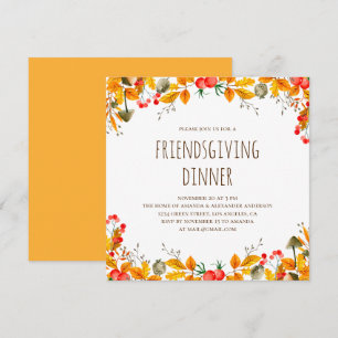 Thanksgiving middag. Friendsgiving-festen. Höst Inbjudningar
