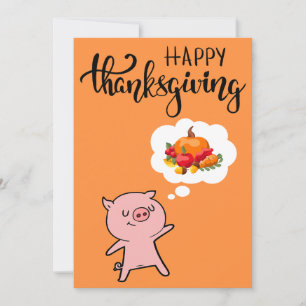 Thanksgiving Middag Gris ut Julkort