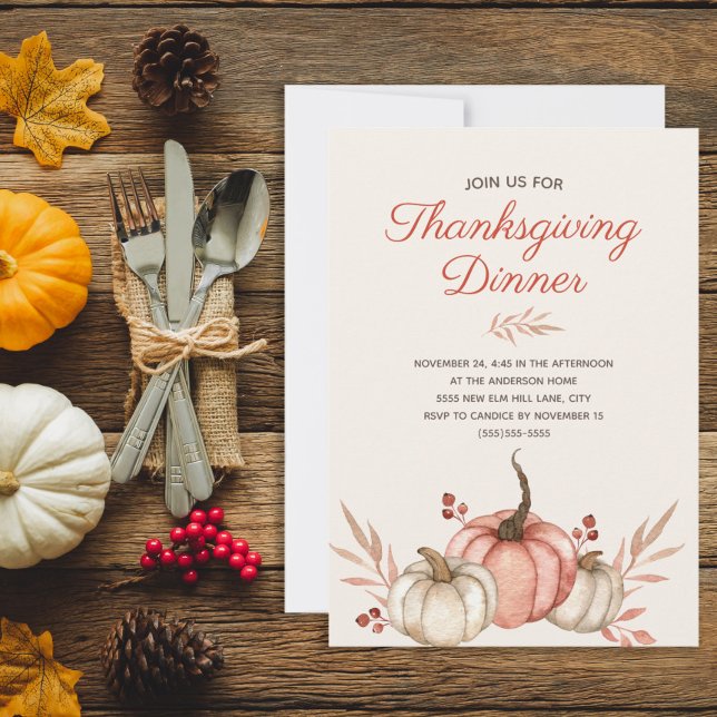 Thanksgiving Middag - hösthösten Rustic Land Inbjudningar (Rustic Thanksgiving Dinner invitation)