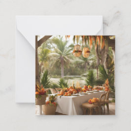 Thanksgiving Middag i Tropikarna Anteckningskort